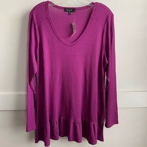 NWT Dressbarn B.L.E.U. Purple Thermal Long Sleeve Blouse